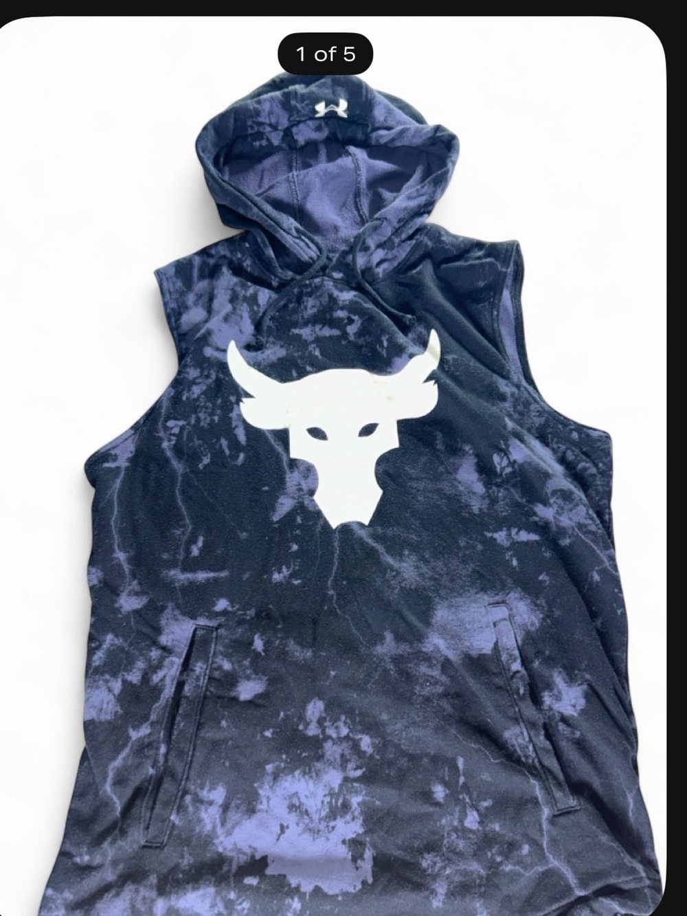Under Armour Project Rock Tie Dye Sleeveless Hoodie Men’s S